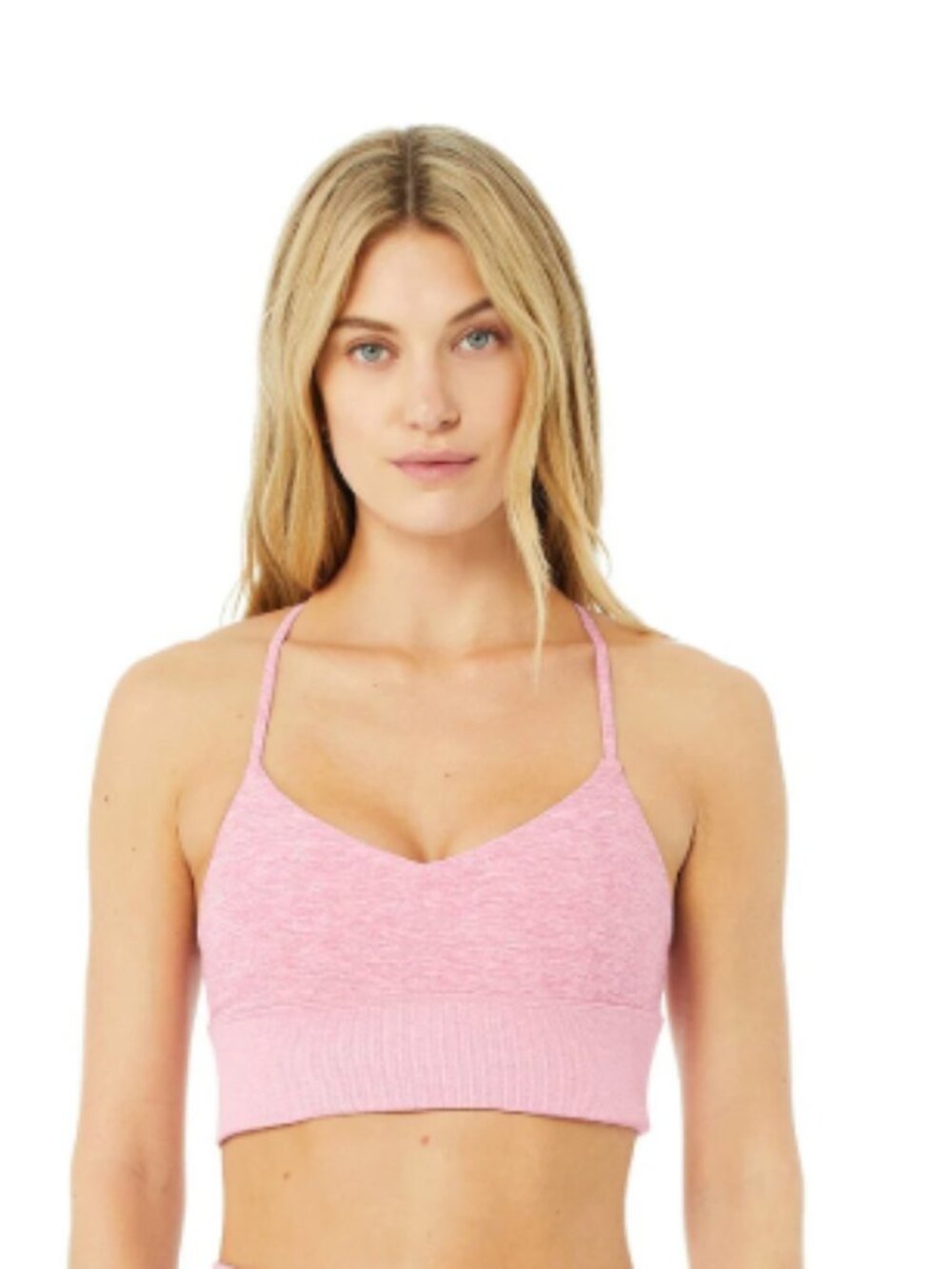 ALO Yoga Alosoft Lavish Bra - Parisian Pink Heather (Light Pink) - S